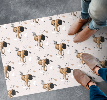 Olifant patroon spel vinyl vloerkleed dierenprint - TenStickers
