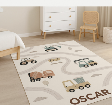Op maat gemaakte beige constructie vinyl tapijt voor kindere - TenStickers