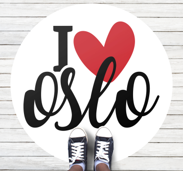 Oprechte oslo-liefde vinyl tapijt zinnen en teksten - TenStickers