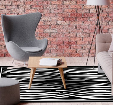 Opvallend zebrapatroon vinyl vloerkleed dierenprint - TenStickers