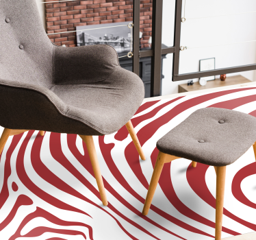 Opvallende rode golven vinyl vloerkleed dierenprint - TenStickers