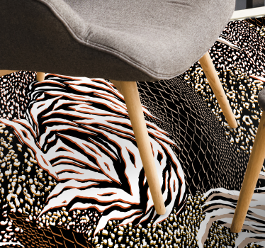 Opvallende zebrapatronen vinyl vloerkleed dierenprint - TenStickers