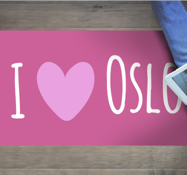 Vinyl tapijt zinnen en teksten i love oslo roze ontwerp - TenStickers