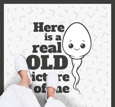 Sperma echte oude foto vinyl tapijt zinnen en teksten - TenStickers