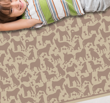 Patroon van hondensilhouetten vinyl vloerkleed dierenprint - TenStickers