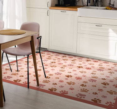 Pootafdrukken patroon vinyl vloerkleed dierenprint - TenStickers