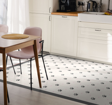Pootafdrukpatroon vinyl vloerkleed dierenprint - TenStickers