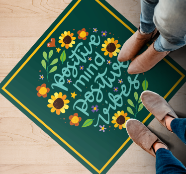 Positieve mentale vibes vinyl tapijt zinnen en teksten - TenStickers