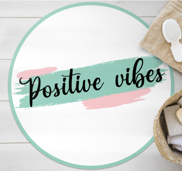 Positieve vibes vinyl tapijt zinnen en teksten - TenStickers