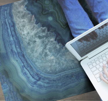 Prachtige blauwe agaat marmeren vinyl tapijt - TenStickers