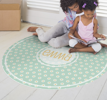Ronde madeliefjes gepersonaliseerde vinyl kleed - TenStickers