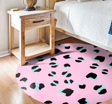 Roze luipaardvlekken vinyl vloerkleed dierenprint - TenStickers