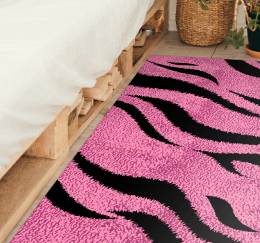 Roze zebrastrepen vinyl vloerkleed dierenprint - TenStickers