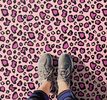 Rozen luipaard stippen vinyl vloerkleed dierenprint - TenStickers