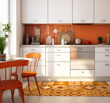 Rustieke tegels vinyl tapijt keuken - TenStickers