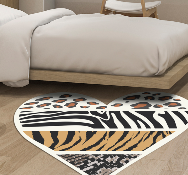 Safari hart vinyl vloerkleed dierenprint - TenStickers