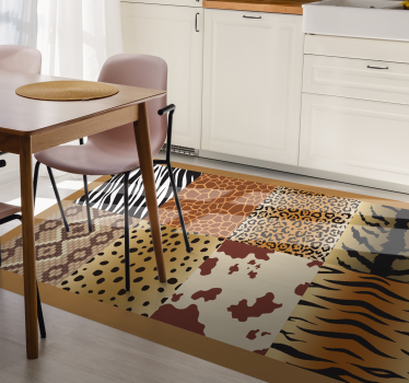Safari-stijl patronen vinyl vloerkleed dierenprint - TenStickers