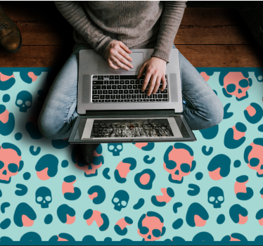 Schedelpatroonspel vinyl vloerkleed dierenprint - TenStickers
