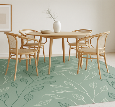 Schone botanische overlay vinyl tapijt eetkamer - TenStickers