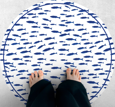 School vissen vinyl vloerkleed dierenprint - TenStickers
