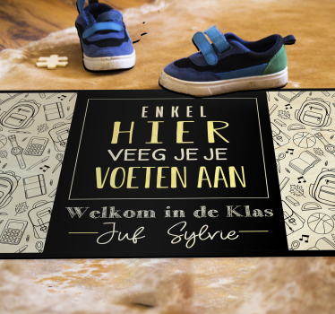 Veeg je voeten vinyl vloerkleed schoolklas - TenStickers