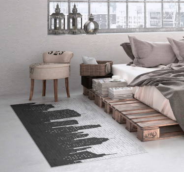 Bakstenen muur skyline tapijt - TenStickers
