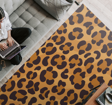 Stijl met luipaardmotief vinyl vloerkleed dierenprint - TenStickers