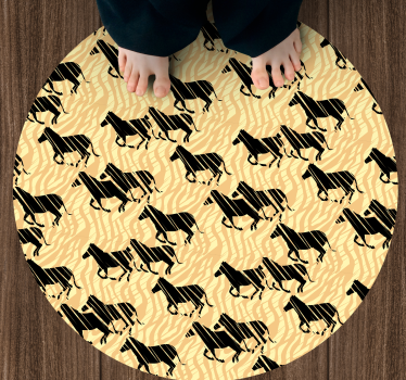 Stijlvol paardenpatroon vinyl vloerkleed dierenprint - TenStickers