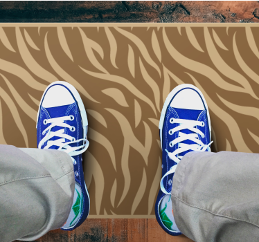 Bruine zebrapatronen vinyl vloerkleed dierenprint - TenStickers