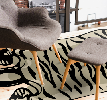 Stijlvolle tijgerstrepen vinyl vloerkleed dierenprint - TenStickers