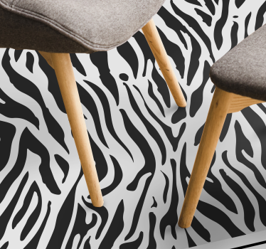 Zebrastrepen patroon vinyl vloerkleed dierenprint - TenStickers