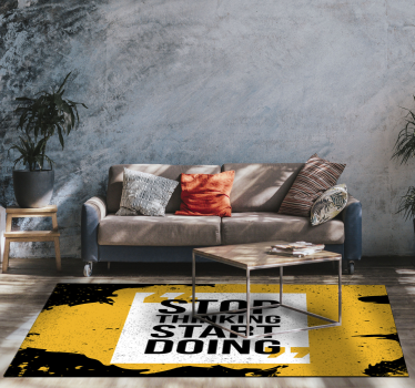 Stop met denken doen vinyl tapijt zinnen en teksten - TenStickers