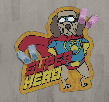 Superheld hond vinyl tapijt meer kinderen - TenStickers