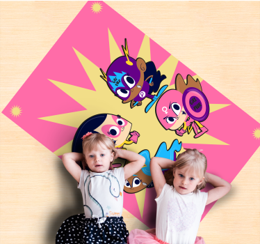 Superheldenkarakters vinyl tapijt kind - TenStickers