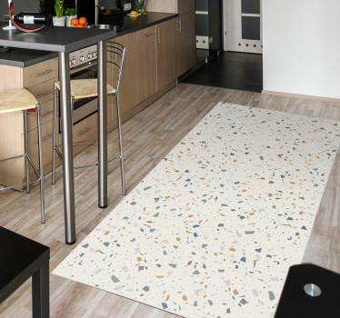 Terrazzo textuur wit vinyl tapijt - TenStickers
