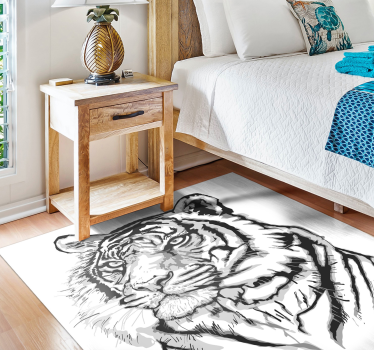Tijger artistiek portret vinyl vloerkleed dierenprint - TenStickers