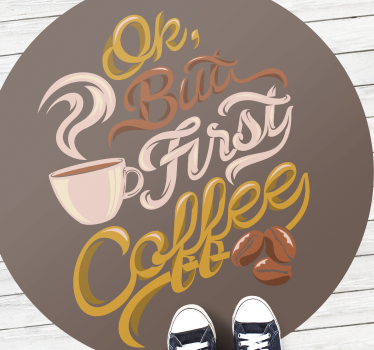 Typografie met koffiethema vinyl tapijt zinnen en teksten - TenStickers