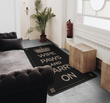 Vinyl tapijt dieren wipe paws and carry on - TenStickers