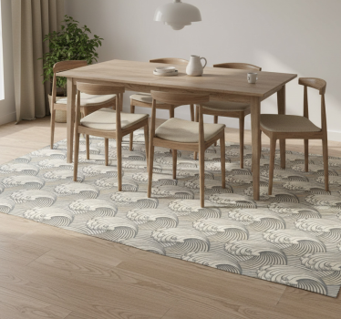 Vinyl tapijt eetkamer vintage golven - TenStickers