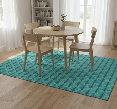 Vinyl tapijt eetkamer groenblauw - TenStickers