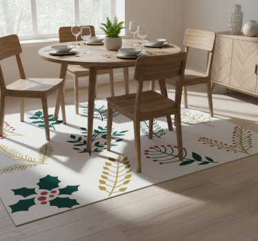 Vinyl tapijt eetkamer kerstversieringen - TenStickers