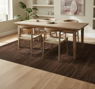 Vinyl tapijt eetkamer donker houten effect - TenStickers
