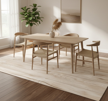 Vinyl tapijt eetkamer licht hout voor tafel - TenStickers