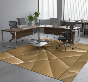 Vinyl tapijt kantoor 3d gouden polygonen textuur - TenStickers