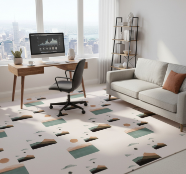 Vinyl tapijt kantoor abstract bergen - TenStickers