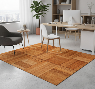 Vinyl tapijt kantoor beschermd door de houten weave - TenStickers