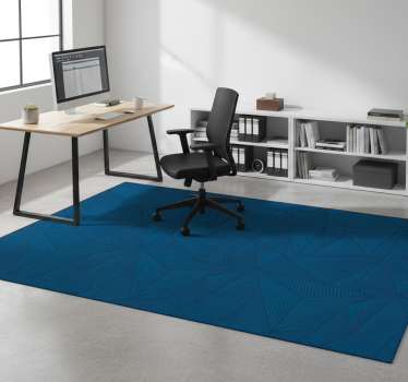 Vinyl tapijt kantoor blauw geometrisch eenvoudig patroon - TenStickers