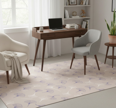 Vinyl tapijt kantoor ginkgo bladeren crème - TenStickers