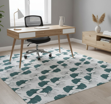 Vinyl tapijt kantoor ginkgo bladeren naadloos patroon - TenStickers