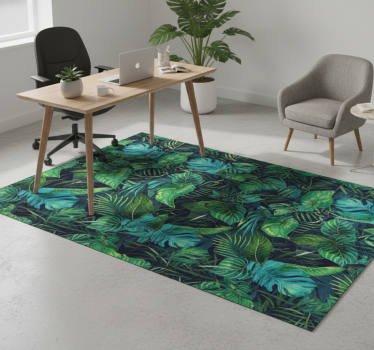 Vinyl tapijt kantoor groene bladeren realistisch patroon - TenStickers